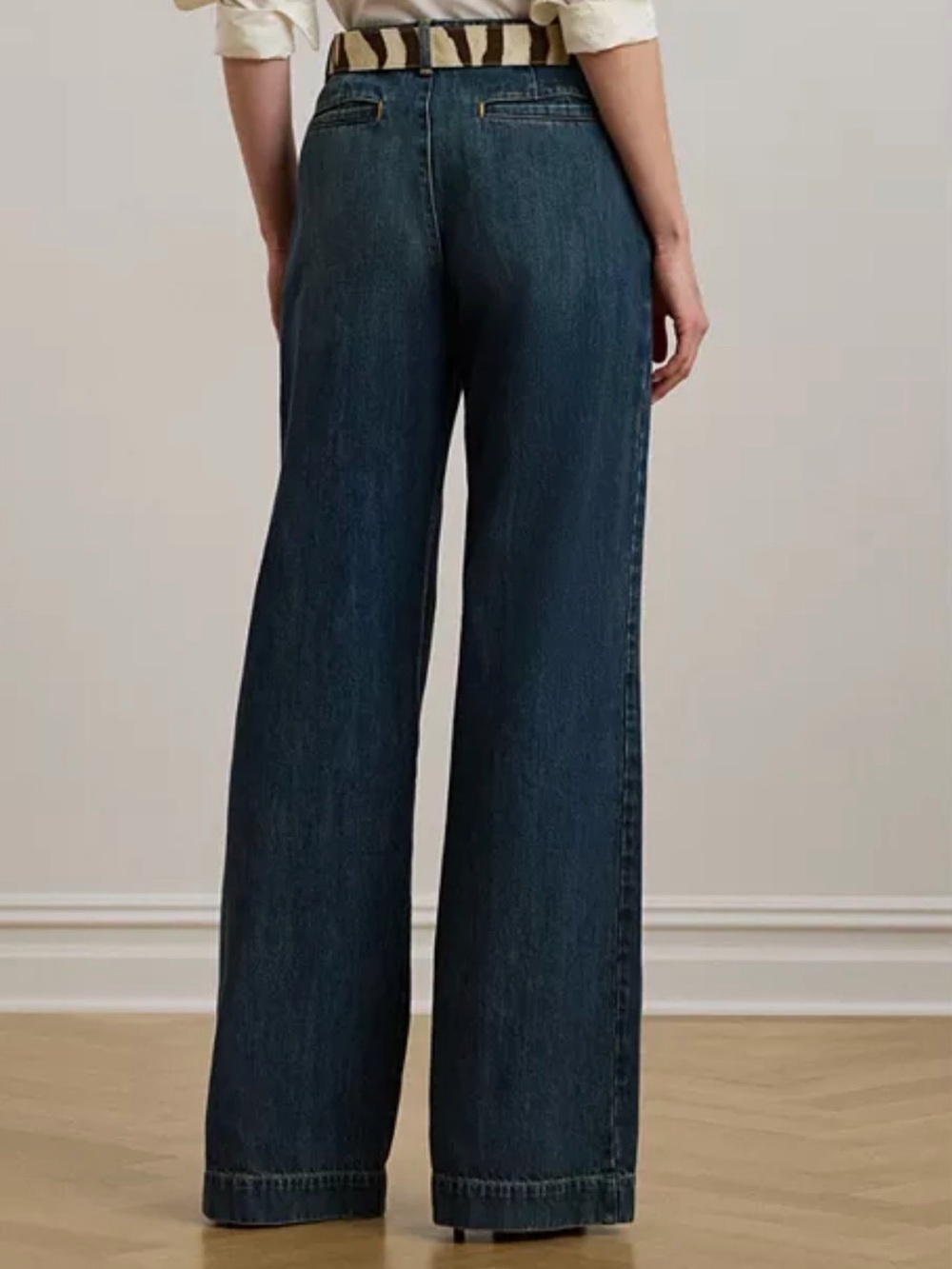 Lauren Ralph Lauren High Rise Pleated Wide Leg Jean - Picture 2 of 11